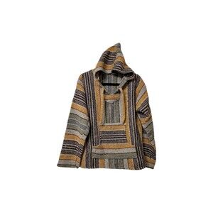 Molina Oaxaca Boho Hoodie Men M/L Grey Multicolor Vintage